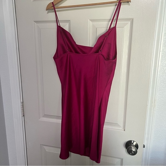 Forever 21 Hot Pink Satin Slip Mini Dress Women’s Size M - Picture 13 of 14
